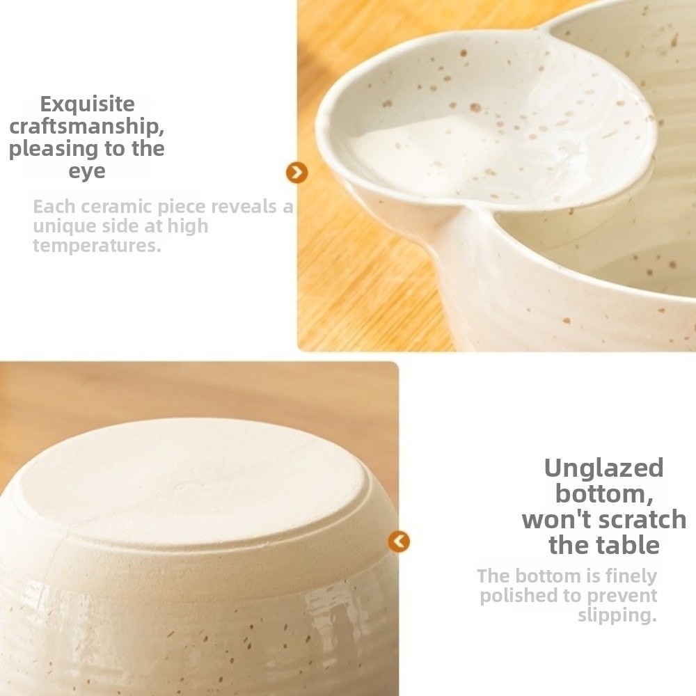 Home Cooking In French - Japanese Style Ceramic Compartment Bowl Polka