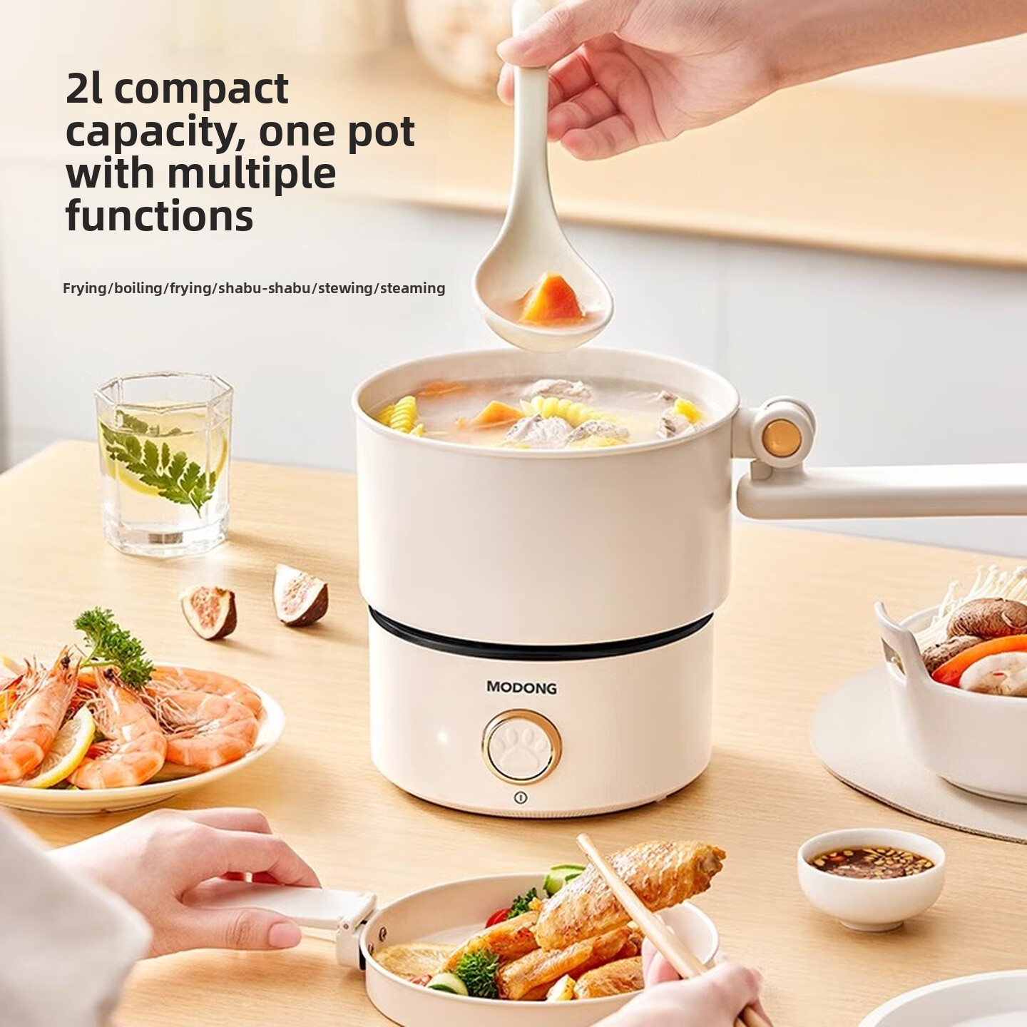 2L Dual Voltage 110V 220V Fold - Hot Pot Portable Dual ulasan dan harga