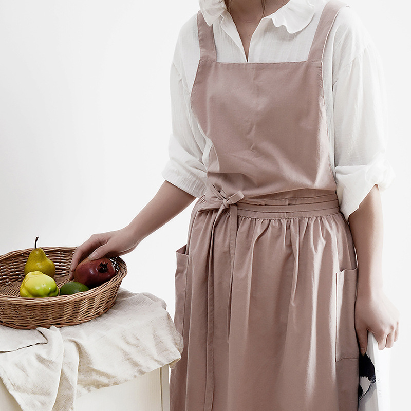 Women Cotton Linen Bib Apron J - Home Cooking In Japanese ulasan dan harga