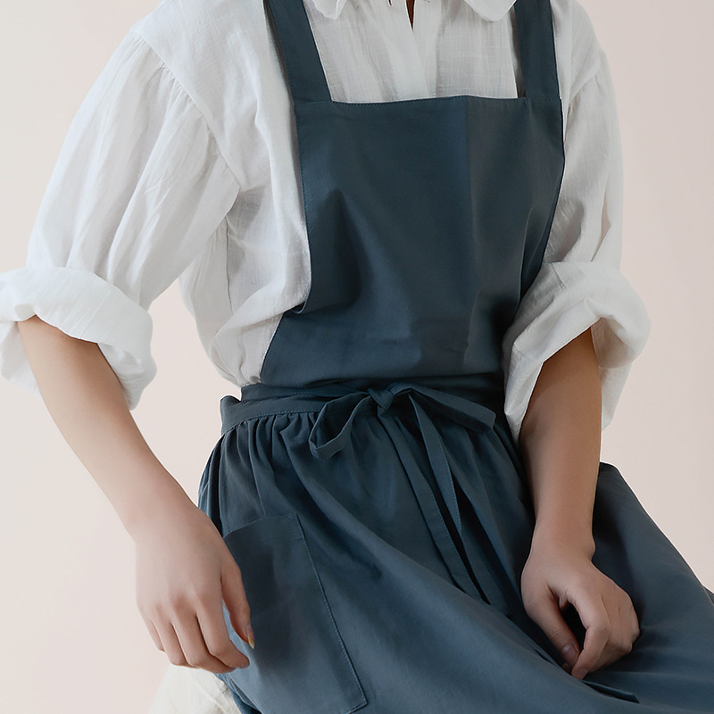 Women Cotton Linen Bib Apron J - Home Cooking In Japanese ulasan dan harga